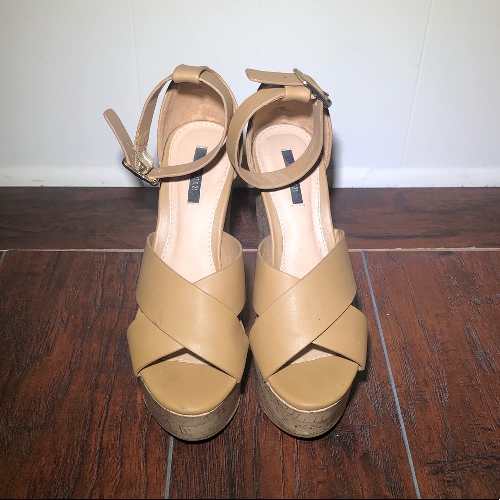 Nude Platform Wedges